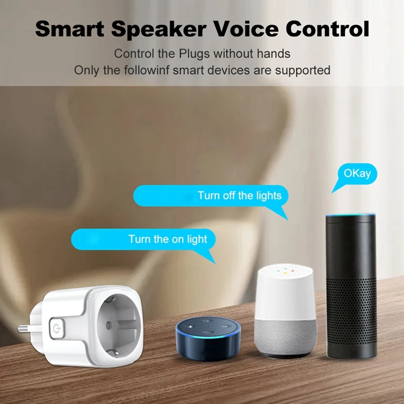 Tuya Wifi Smart Plug 20A EU Smart Socket With Power Monitor Timing Smart Life Support For Alexa Home Yandex