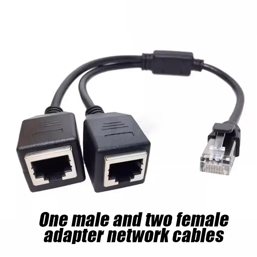 RJ45 Male To 2 Female Separator RJ45 One In Two Ethernet LAN Network Adapter Cable