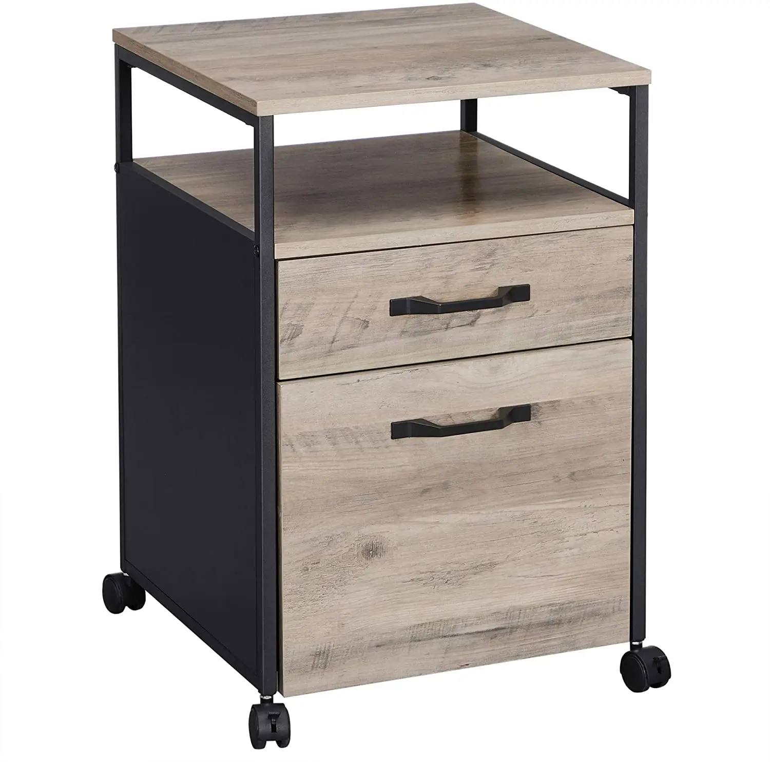 Rolling File Cabinet With 2 Drawers Office Cabinet On Wheels Letter/A4/Legal Size Mobile Filing Cabinet With Steel