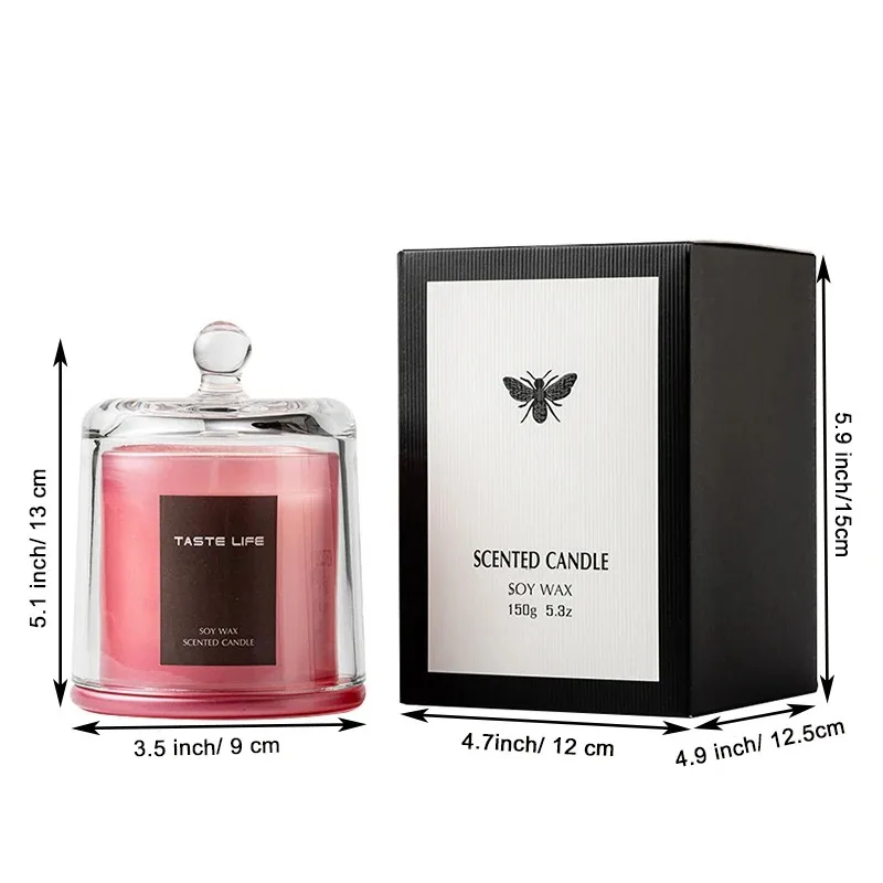 شمعة معطرة على شكل جرة لمدة 40 ساعة، شمعة عطرية مريحة، شمعة من الصويا الطبيعية لتزيين المنزل، شمعة جرة زجاجية هدايا للنساء #2