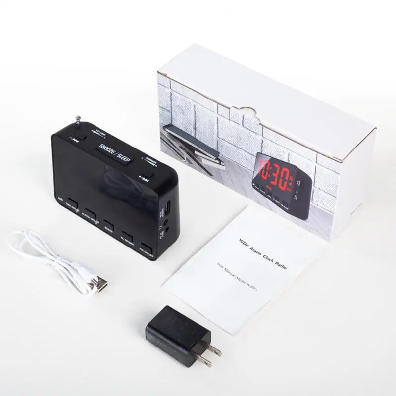 Radio despertador para dormitorio, Radio FM, reproductor de reloj despertador FM multifuncional para dormitorio, hogar, adolescentes, niños, adultos, niñas, vida diaria