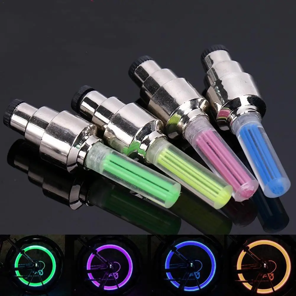 2Pcs Neon Bike Spoke Lights Bicycle LED Light Tire Valve Cap Flashlight Wheel Spoke Lightweight Car Motorcycle Accessories