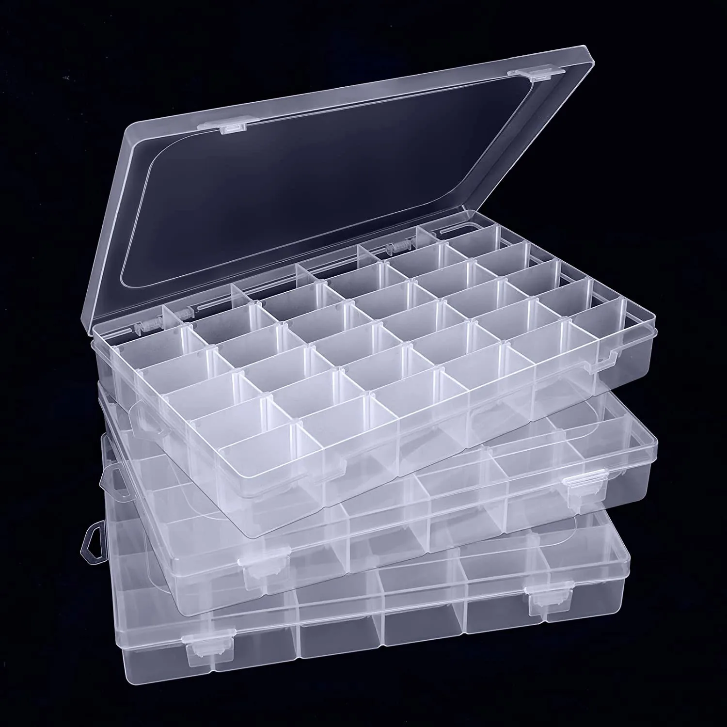 

24/18 Grids Compartment Plastic Storage Box Jewelry Earring Bead Necklace Holder Case Display Organizer Container Jewelry Boxes