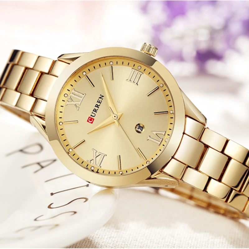 CURREN Ladies Watch For Women Fashion Retro Female Waterproof Watch Steel Quartz Watch For Women Christmas Relógio Feminino 9007