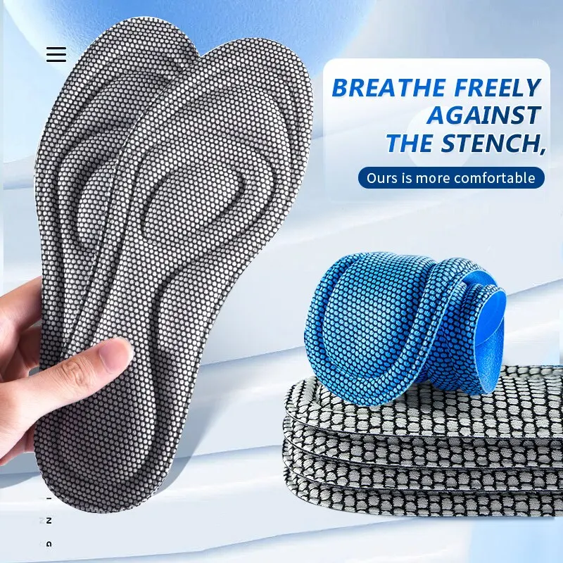 1 Pairs Memory Foam Insoles for Shoes Men Women Nano Antibacterial Massage Sport Insole for Feet Orthopedic Care Shoe Sole Pads