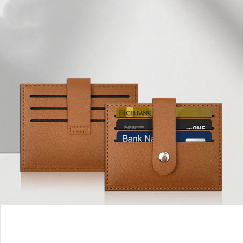 Small Men's Credit ID Card Holder Wallet Male Slim Leather Wallet with Coin Pocket Purse for Men Women