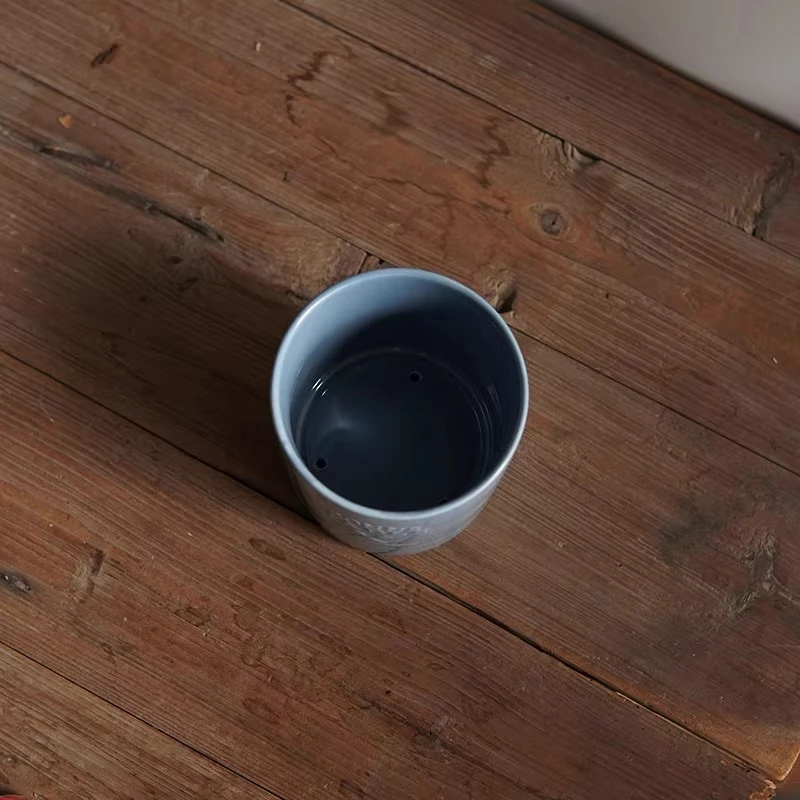 حامل شوكة سكين سيراميك بلون سادة، حاوية تخزين استنزاف أدوات المطبخ، حامل أدوات مع قاعدة استقبال المياه لديكور المنزل #3