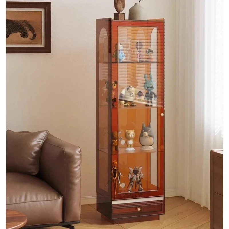 A Light Luxury Acrylic Bookcase Transparent Dustproof Figure Blind Box Display Cabinet