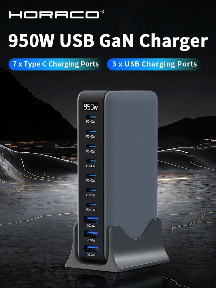 950W USB C GaN Oplader 100W PD3.0 PPS QC3.0 Multipoort Snel Laadstation Voor Laptop iPhone Samsung macbook Pro Tablet - afbeelding 2
