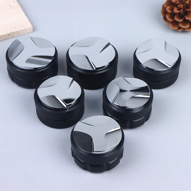 【B】1PC Adjustable 3 Angled Slopes Coffee Distributor Espresso Distribution Tool/Leveler Palm Tamper Fits 51/53/58mm Portafilter