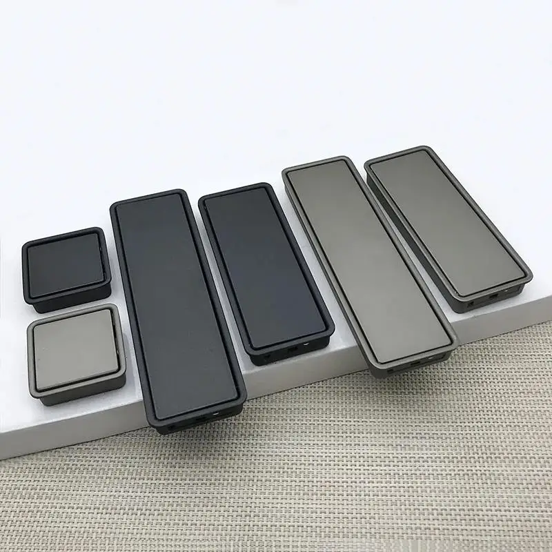Black/grey /tatami Hidden Handles Zinc Alloy Door Embedded Pull Cabinet Handle Recessed Knobs Furniture Hardware