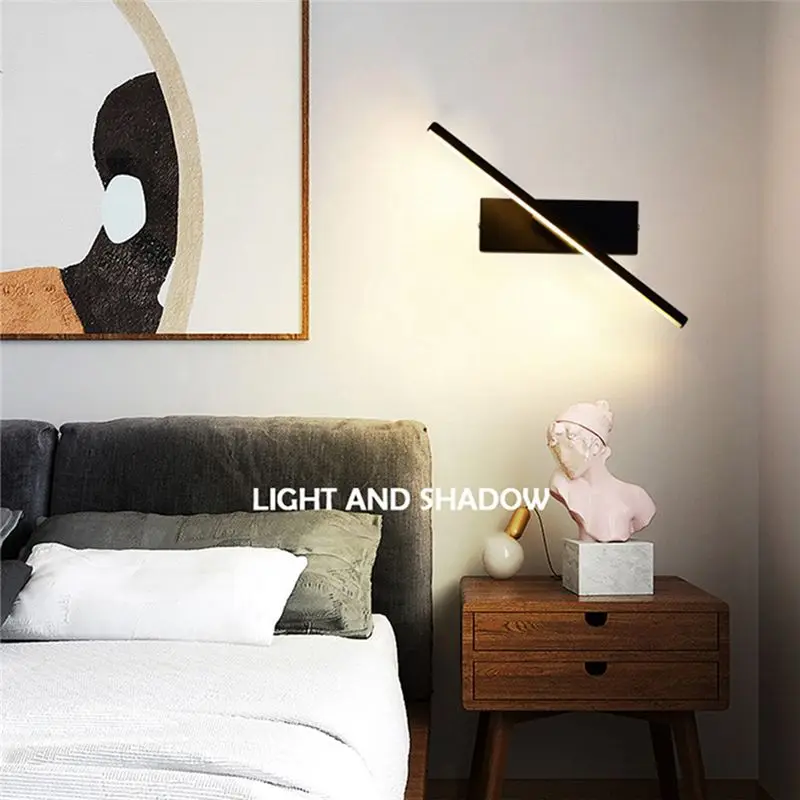 ABWZ-Background Wall Decor Adjustable Rotating Minimalist Wall Sconce Bedside Lighting Frame Lamp For Bedroom Living Room