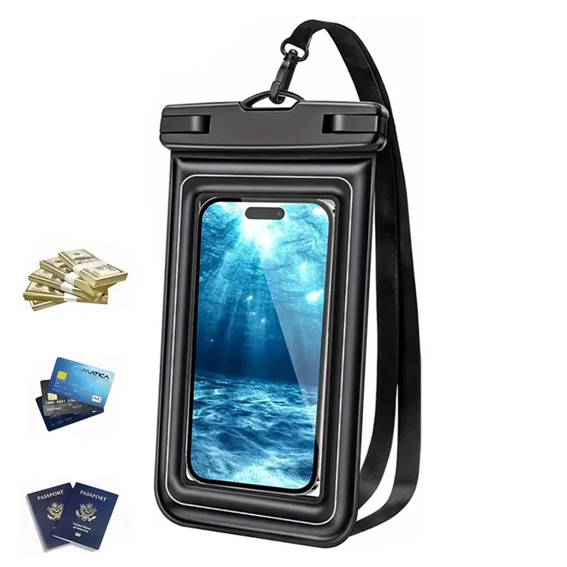 IP68 Floating Airbag Waterproof Phone Bag Floating Airbag Design Touch Screen Window For iPhone Xiaomi Huawei OPPO Realme Travel