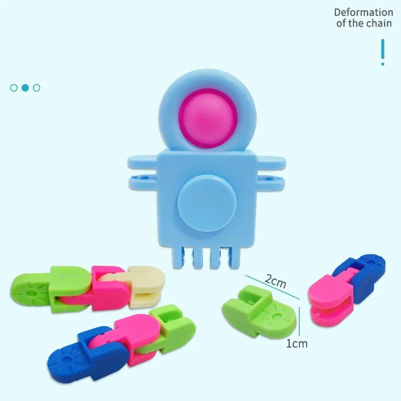 Nuevo Robot espacial, juguetes antiestrés, juguete giratorio de cadena para niños, burbuja de empuje, estrés, Spinner de mano para niños, cadena antiestrés, regalos giratorios