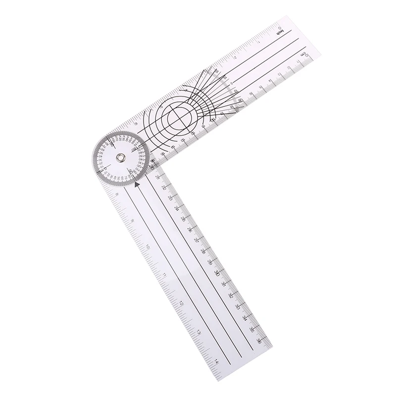 

1PC Multi-Ruler Goniometer Angle Medical Spinal Ruler 360 Degree Measuring Tool PVC Orthopedic Corner Ruler