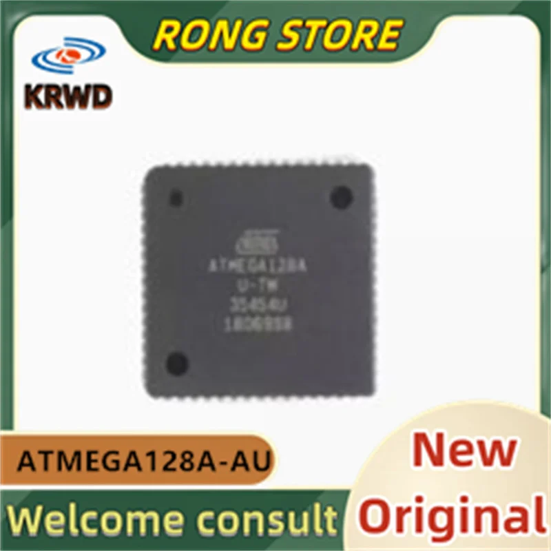 5PCS U-TW New and Original Chip IC ATMEGA128A-AU ATMEGA128A TQFP-64 Microcontroller 8-bit AVR