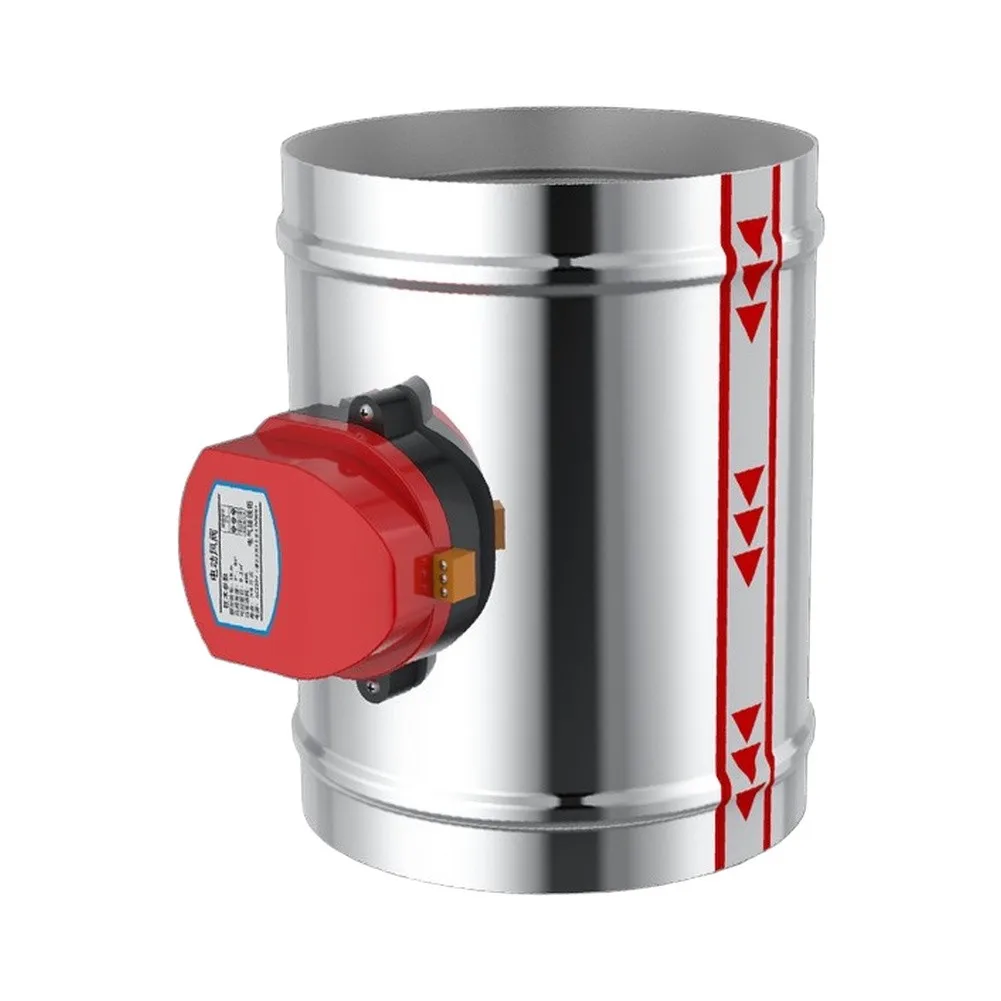 201 Stainless Steel AC24V Electric Air Valve for HVAC Ducts with Silicone Seal for Backflow Prevention 75 100 125 150 200mm
