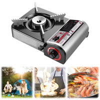 Portable Butane Camping Stove with Adjustable Flame Windproof Single Burner Indoor Outdoor Cooking
