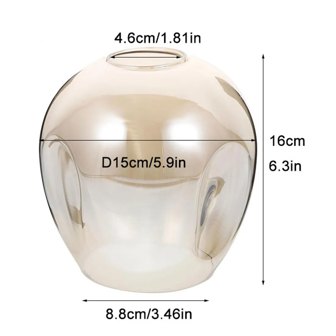 Cognac Glass Lampshade Decorative Lamp shade Cover Replacement for Simple Pendant Lights Lamp Shade Accessory Sokcet Ring Fixed