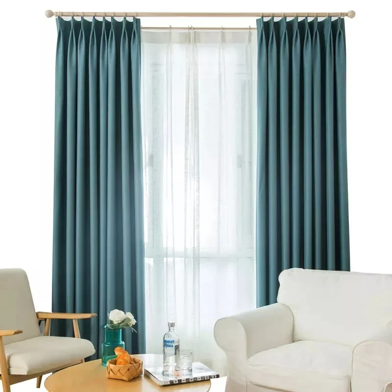 Luxury Cotton Linen Thickened Blackout Curtains for Living Room Bedroom Custom 310cm High Window Drapes Elegant Room Darkening