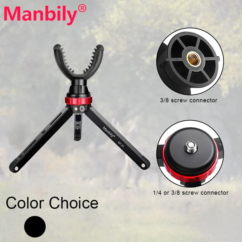 

Manbily Aluminum Alloy Shooting Tripod Stand 360° Rotation V Yoke Head Tripod Lightweight Stick for Portable Outdoors Hunting