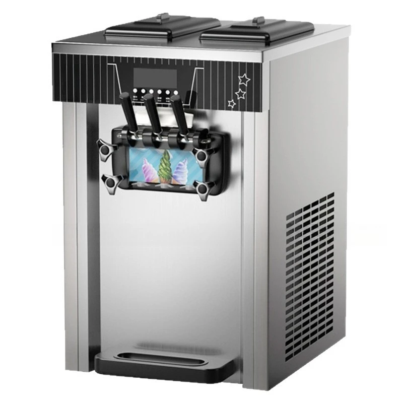 Commercial small vertical cone ice cream machine desktop three-color ice cream machine