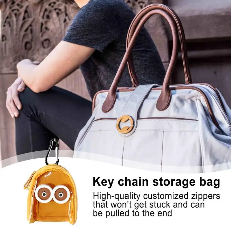 Keychain Coin Storage Bag Key Chain Storage Bag Pendant Earphone Storage Coin Purse Portable Wristlet Wallet Coin Purse Keychain