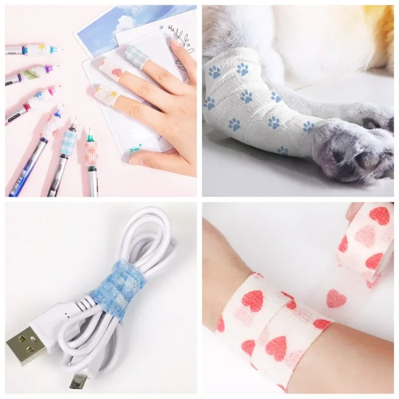 5 pz 2.5 cm Sport Dito Benda Elastica Studente Ventilazione Bambini Pet Play Autohesion Ball Kinesio Nastri Prevenire Distorsioni