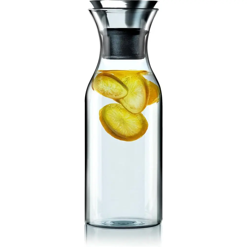 

1.0L Drip-Free Borosilicate Glass Carafe with Stainless Steel & Silicone Pouring Lip, Dishwasher Safe and Refrigerator Friendly