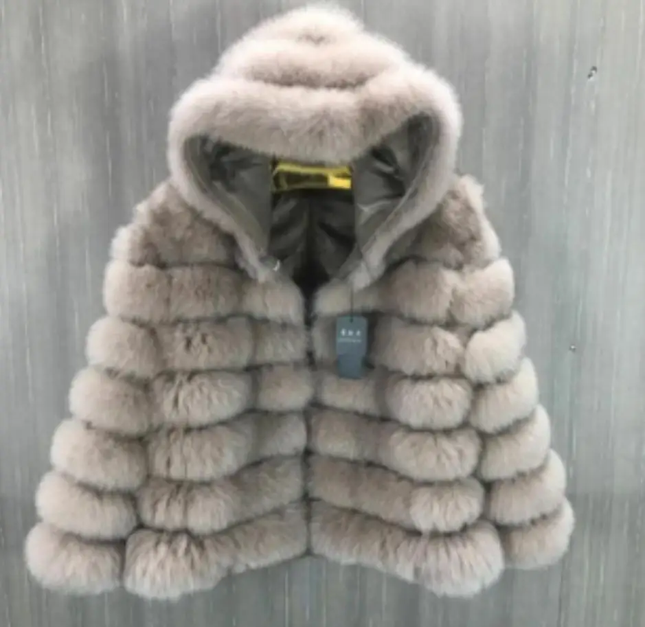 Casaco de pele de raposa genuíno destacável feminino com mangas curtas naturais conjunto, casaco de inverno europeu quente e elegante