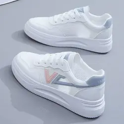 Women's Mesh Surface Shoes Breathable White Shoes Youth Girls Running Sneakers All-Matching Casuals Ladies Light Vulcanize Shoes