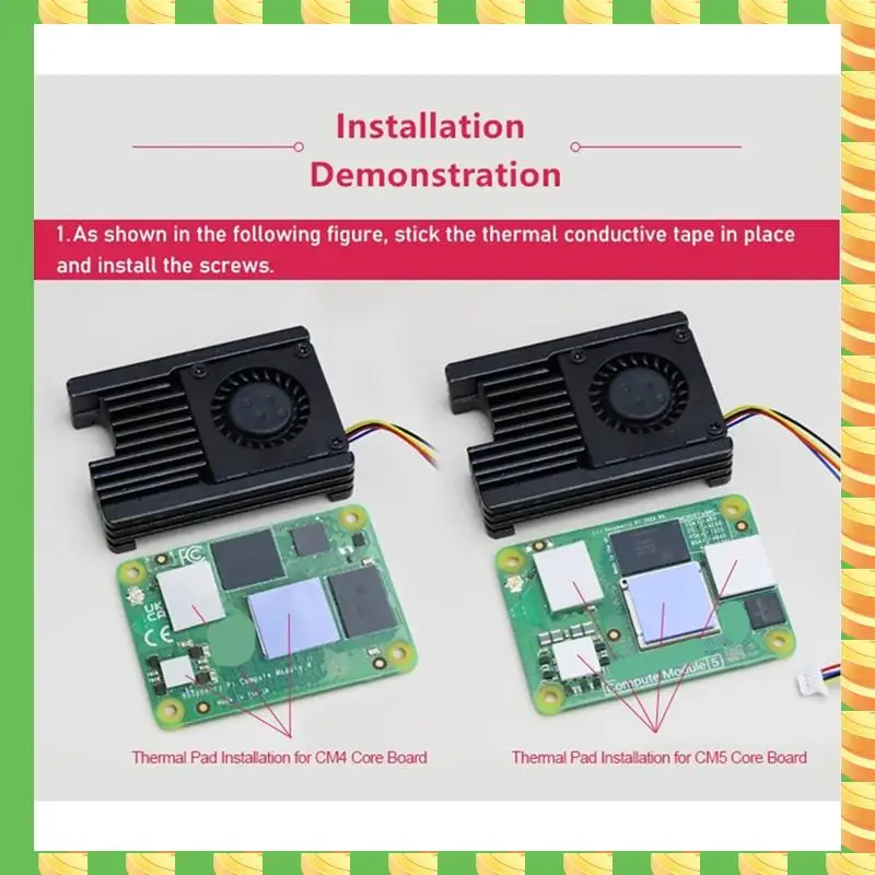 

Встроенный охлаждающий вентилятор AB53 для радиатора Raspberry Pi CM5 с вентилятором с регулируемой скоростью ШИМ-разделительной колонкой 3 мм