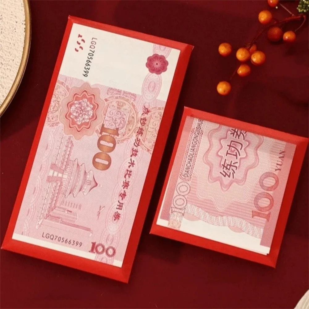 6 unids/set caballo Zodíaco sobres rojos impresión en Color bendición Festival de Primavera paquetes rojos paquetes de efectivo de dibujos animados tradicionales