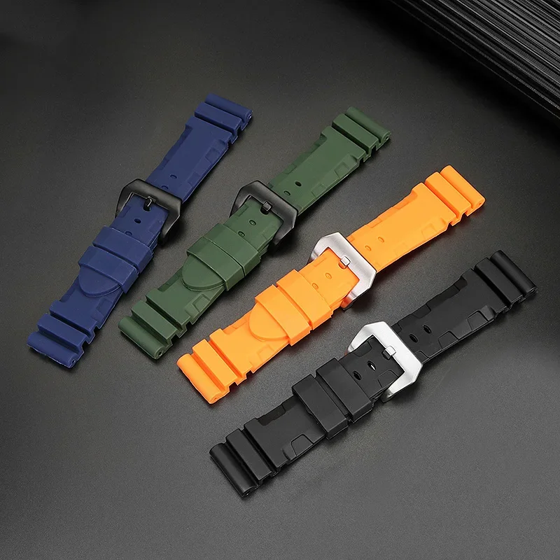 Watch Band For Panerai SUBMERSIBLE PAM 111 441 616 Soft Silicone Rubber 22mm 24mm Men Watch Strap Bracelet