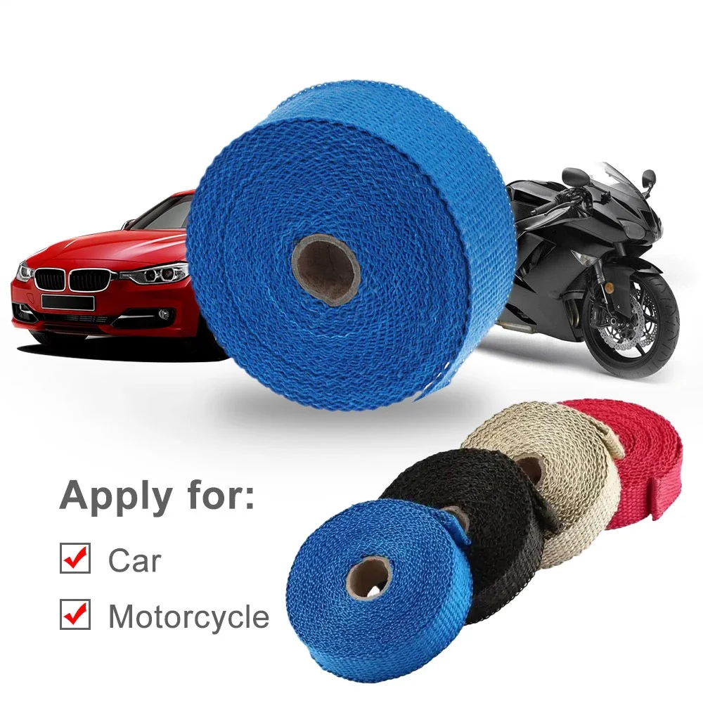 

1.5 Meters Car Exhaust Pipe Wrap Insulation Glass Fiber Tape Auto Insulation Heat Wrapped Tape 900-1200 Degrees Temperature