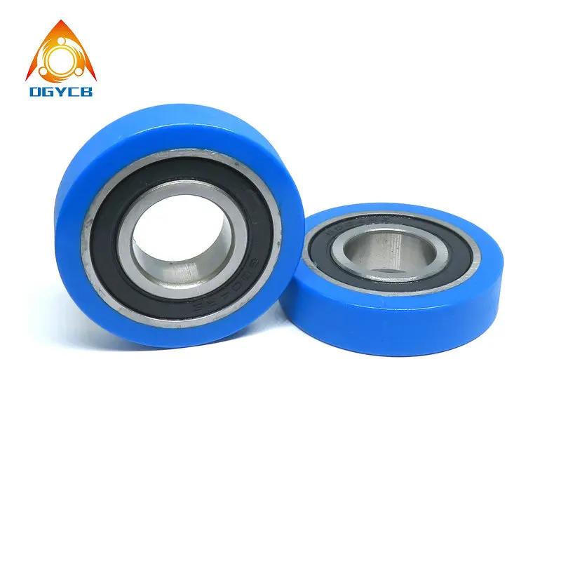 1pcs OD 50mm Diameter PU Plastic Coated Rollers 20x50x12 PU600450-12 Polyurethane 20*50*12 Rubber Covered Guide Pulley Wheel