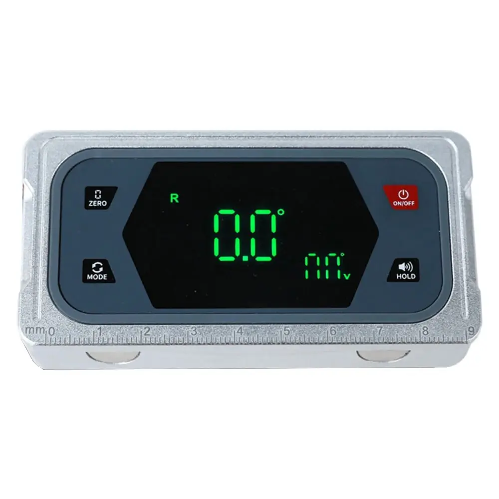 Magnetic Base Digital Protractor Backlit LCD Audible Feature Digital Inclinometer V Groove Base High Accuracy