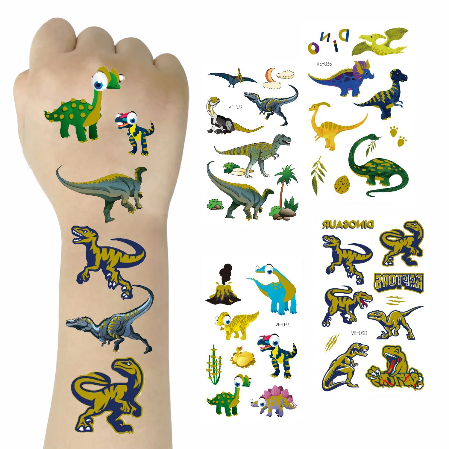 10 Sheets Dinosaur Temporary Tattoos Kids Temp Tattoo Stickers  Kids Girls Boys Birthday Party Supplies