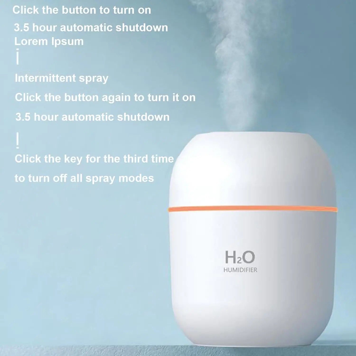 Humidifier Usb Rechargeable Humidifier with  night light  Office Desk Humidifier Bedroom Hydration Meter Portable Humidifier Dai