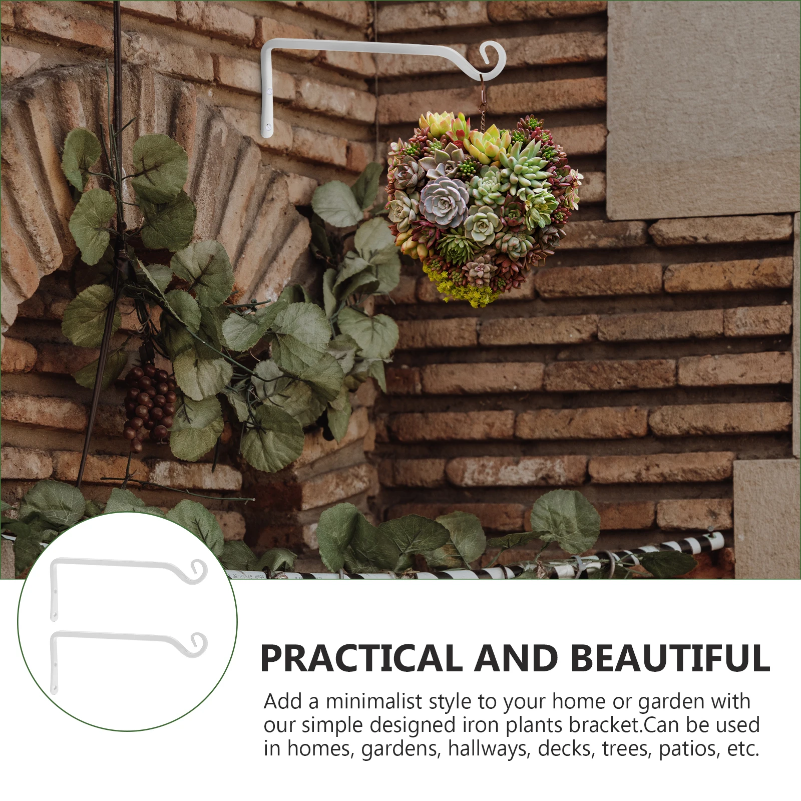 

Flower Pot Hook Hanging Basket Bracket Hanger for Plants Outdoor Planter Iron Strong Capacity Lightweight Garden Furniture