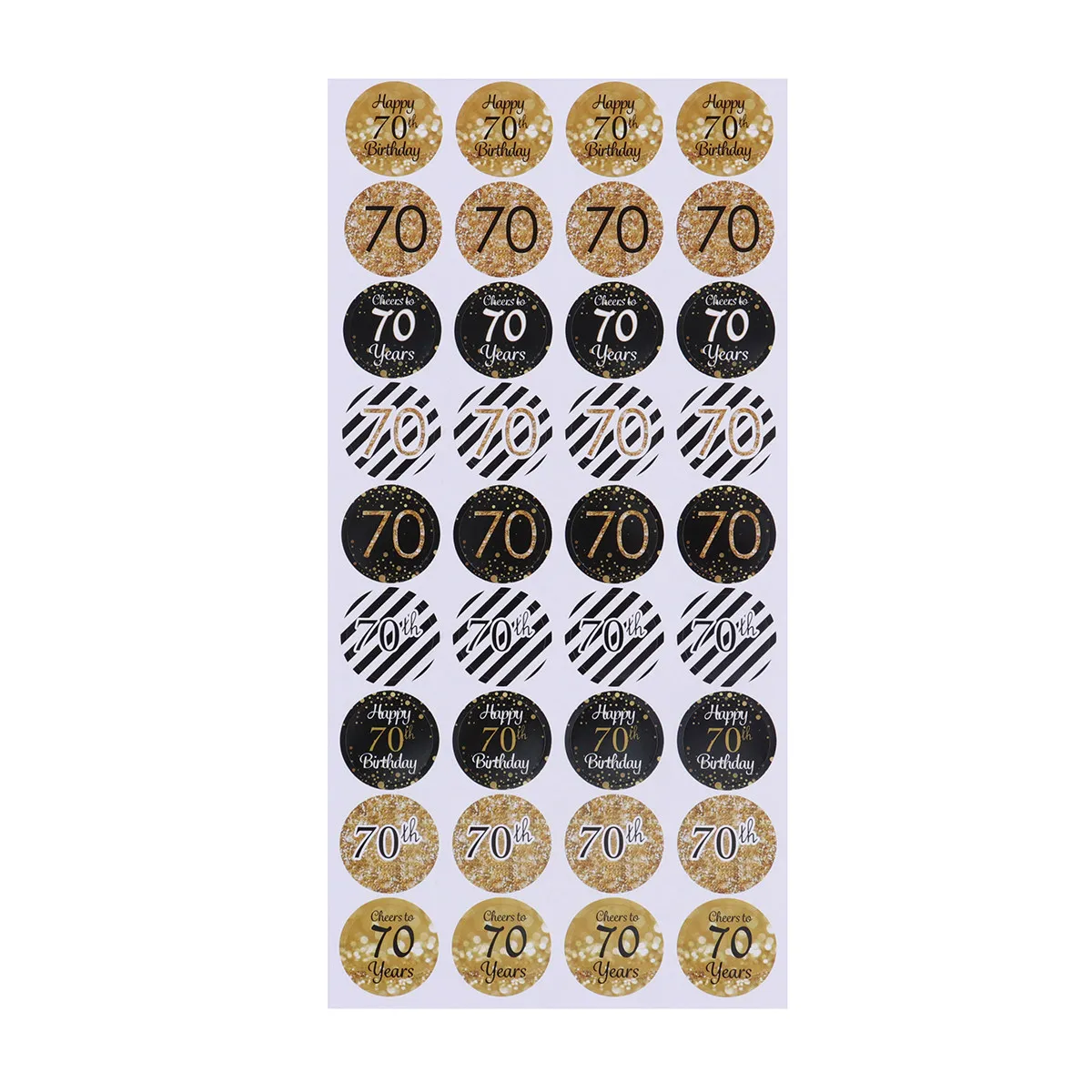 

432Pcs Birthday Stickers Round Sealing Stickers Creative 70Th Birthday Packaging Decoration Party Favor Round Sealing Sticker