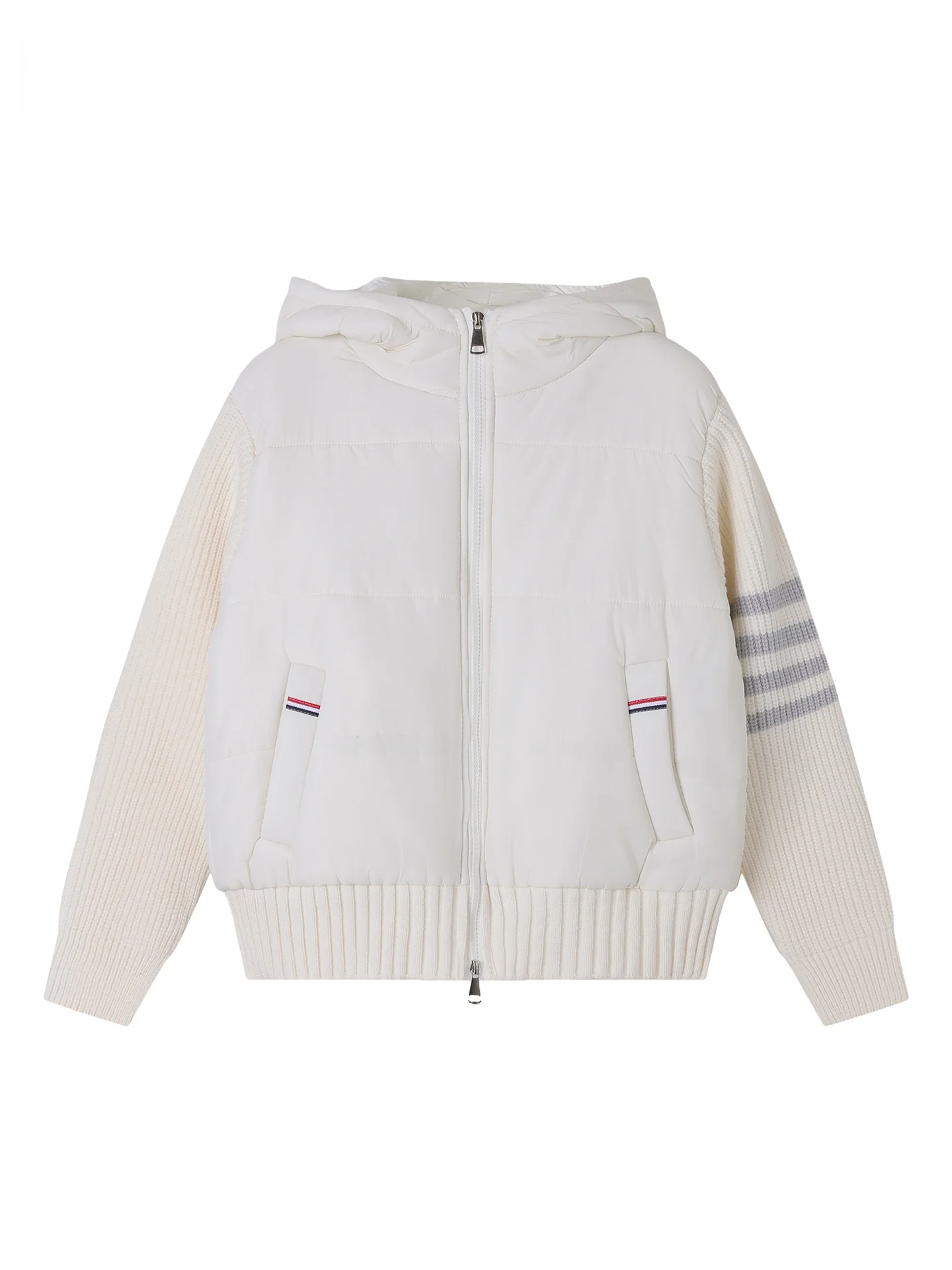 

JZZDEMM College Sle Knitted Thiened Hooded Cardigan Coat Women's Slim Fit Warm Cotton Outerwear Pure Color Zipper Closure