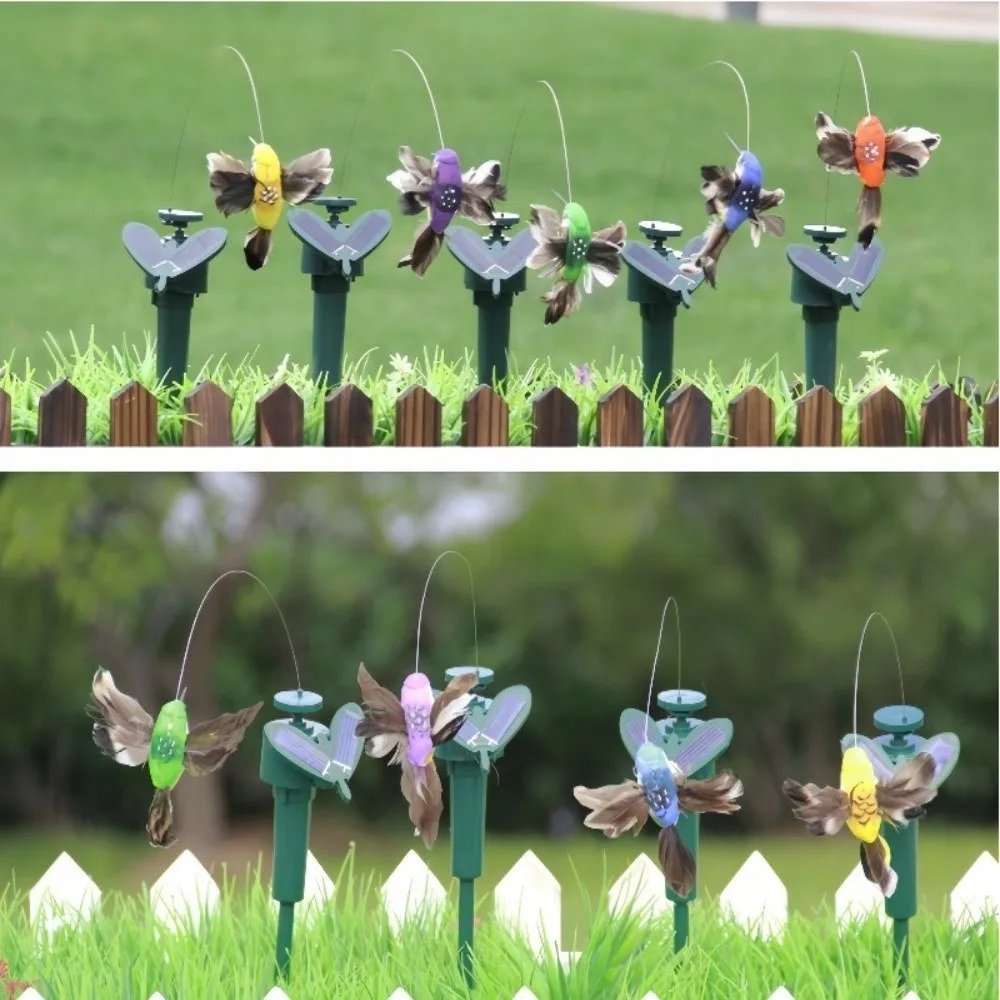 Power Vibration Solar Rotating Bird Wobble Design Waterproof Solar Garden Dancing Ornament Stake Mounting Fluttering