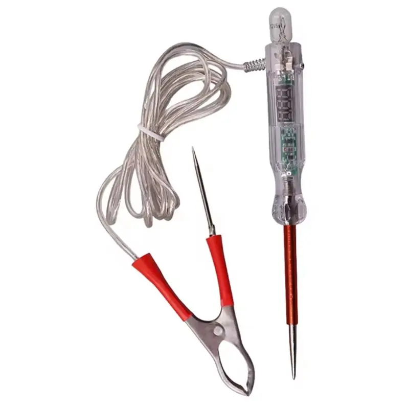 2X Car Truck Voltage Circuit Tester Digital Display Long Probe Test Pen Light Bulb Automotive Repair Diagnostic Tools view 3