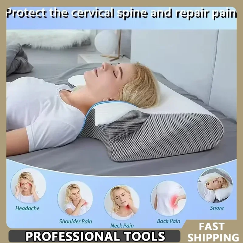 

Hot-quality Memory Foam Protection Slow Rebound Pressure Reduction Butterfly Pillow Ergonomic Horn Protection Neck Pillow
