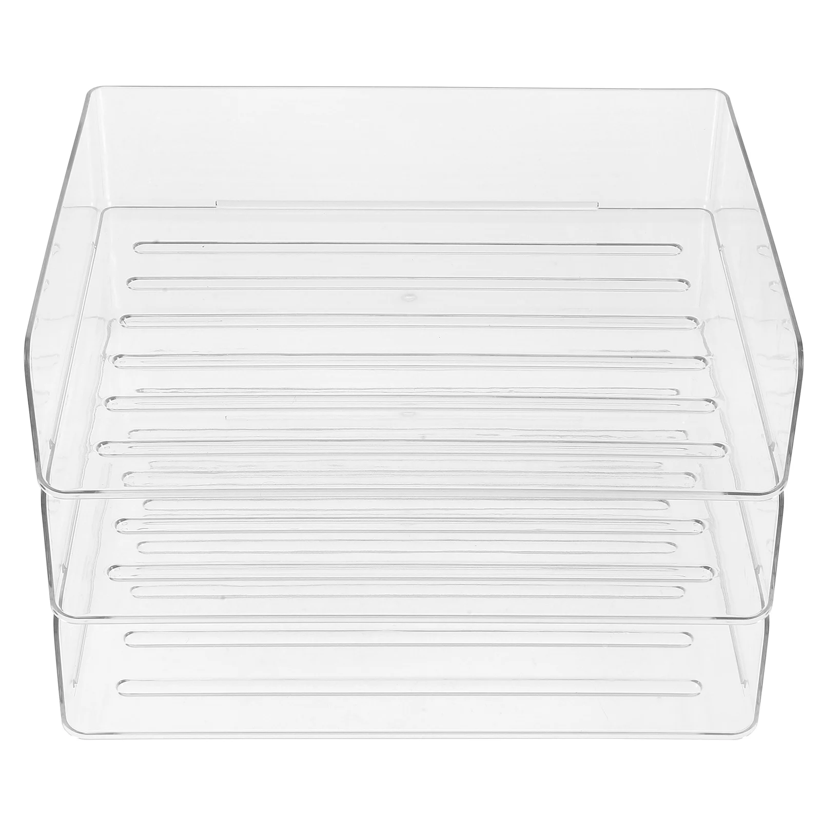 

3 Storage Box Clear Desk Tray A4 Documents Organizer Size PET Office Organizer Paperwork Documents Plastic Storage