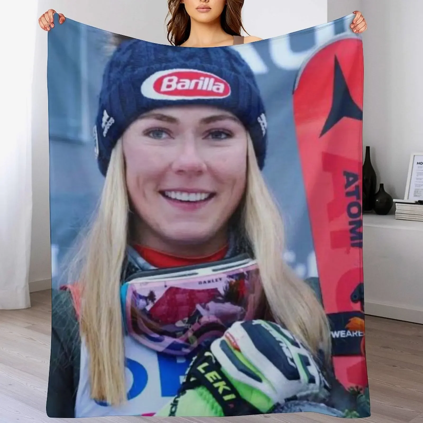 

Mikaela shiffrin Throw Blanket Camping christmas gifts Luxury Throw sofa bed Blankets