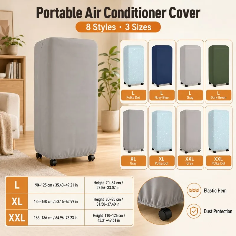 Plus Size Portable Air Conditioner Cover Air Cooler Dust Protective Mobile AC Cover For Condenser Compressor Reusable Cover