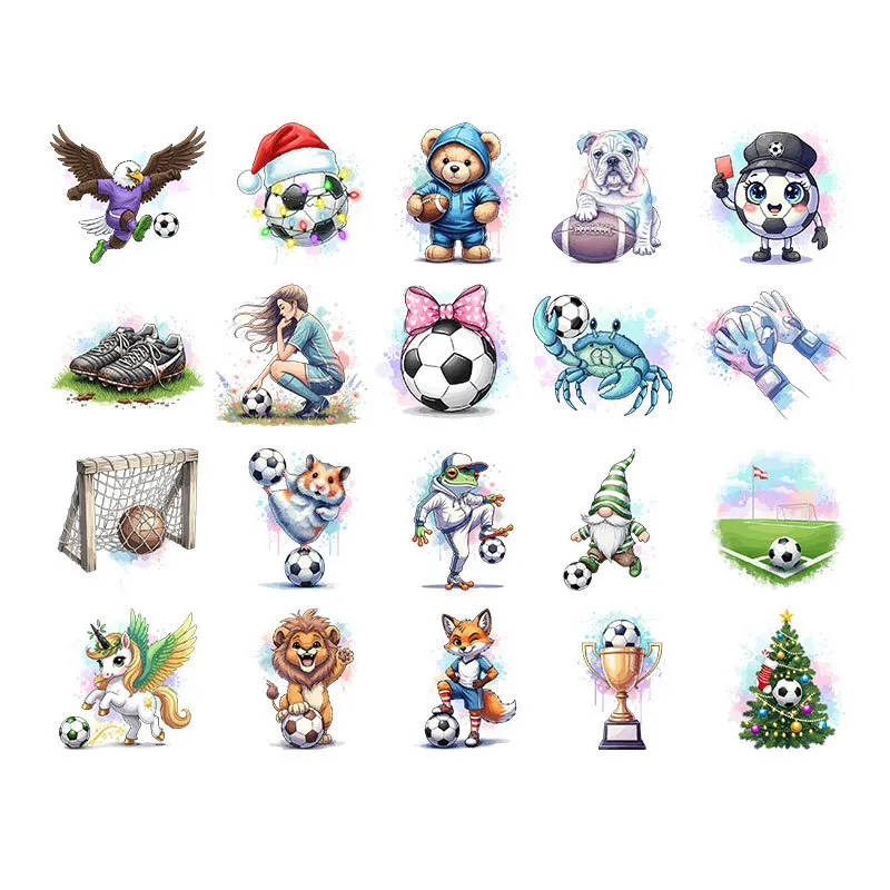 2026 football match ECG  Animals Series Heat Transfer Stickers T-shirt DTF Iron On Patches For  adult T-shirt Clothes Decal