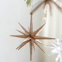 Champagne Color Shinny Star Pendant For Christmas Tree Hanging Ornament Xmas And New Year Gift Home Decoration Party Supplies